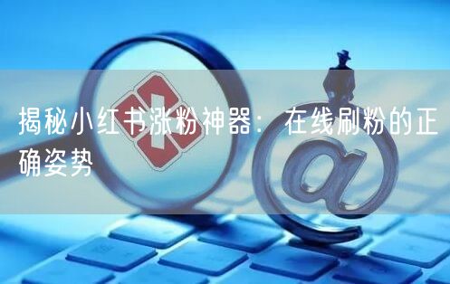 揭秘小红书涨粉神器：在线刷粉的正确姿势